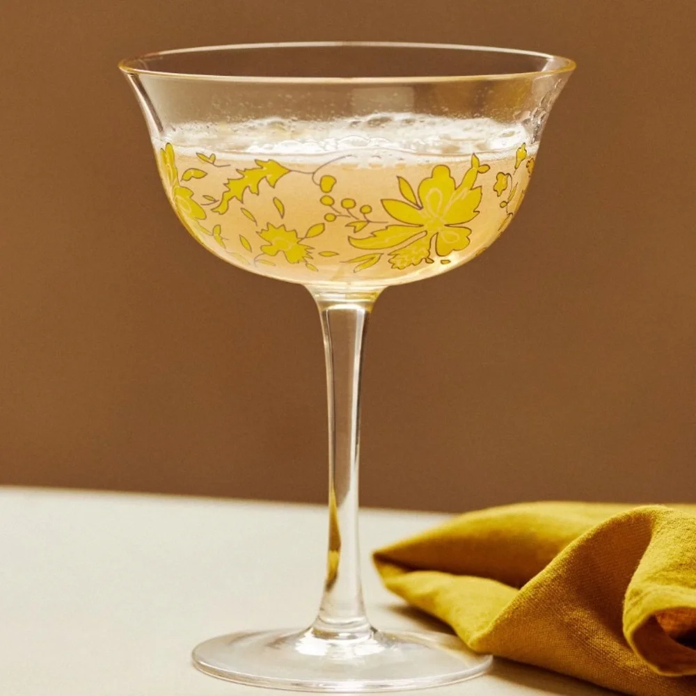 Mae Floral coupe glasses